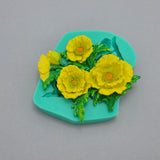 Poppy  Flower Silicone Mold Cake Decorating Tool for Crafts, Resin,Polymer Clay.