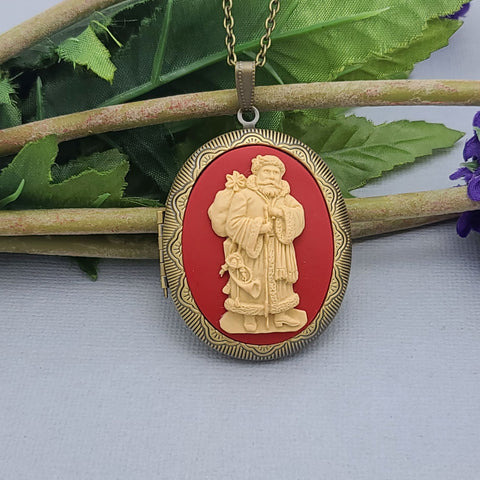 Handmade-Christmas-Santa-cameo-jewelry-photo-locket