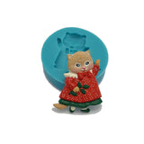 Kitty Cat with Mistletoe Silicone Mold Jewelry Making Resin Polymer Clay.