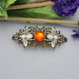 Silver Bee Filigree Barrette Hair Accessory.