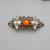 Silver Bee Filigree Barrette Hair Accessory.