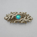 Silver Lizard Filigree Barrette Hair Accessory.