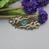 Silver Lizard Filigree Barrette Hair Accessory.