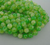 Multi-Colored Crackle Style Round Imitation Jade Glass Beads for Jewelry Making.