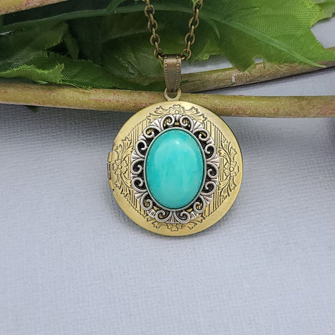 brass-round-locket-amazonite-stone-necklace-photo-locket