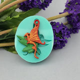 Silicone Mold Dragon on Leaf Flexible for Crafts, Jewelry, Resin, Polymer Clay.