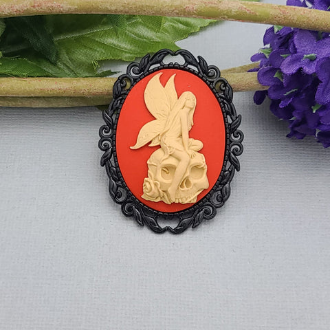 fairy-on-skull-cameo-black-frame-brooch-unique-victorian-pin