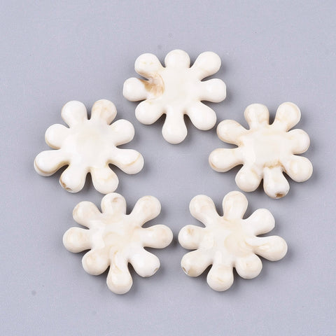 Acrylic-Beads-Imitation-Gemstone-Ivory-Flower