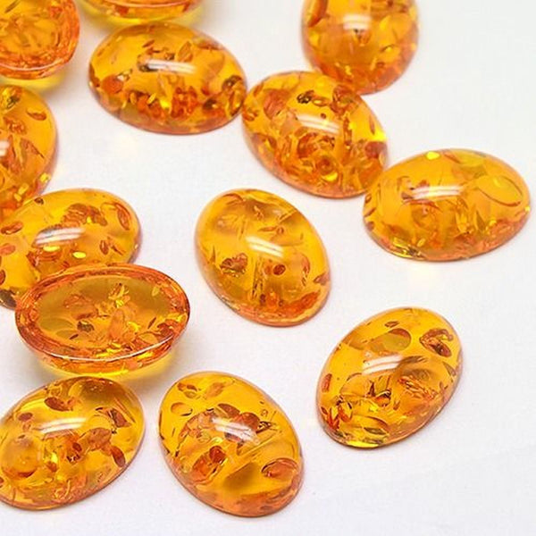 Amber Resin Oval Cabochons – FINDINGS STOP